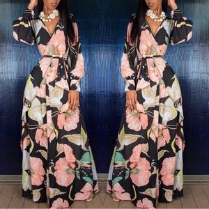 Sunday’s brunch maxi wrap dress